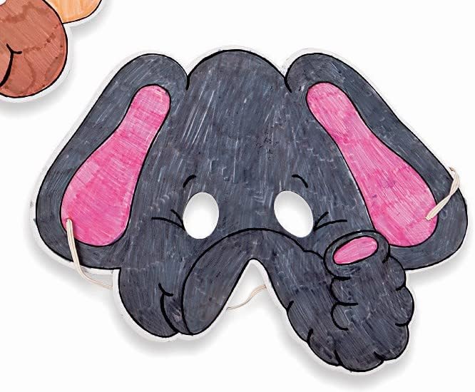 Fun Express Color Your Own Zoo Animal Masks - 12 Make Animal Faces Arts & Crafts Jungle Safari Party Zoo Animal Birthday Party - Kids Crafts Activities DIY Party favors - Dress Kids Home Activities