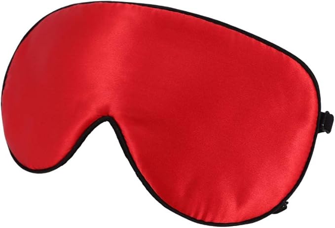 ALASKA BEAR Sleep Mask 2 Straps, Mulberry Silk, Twin Thin Elastic Bands Stay Put All Night, Super-Smooth Slim Eye Mask Two Adjustable Head Strings and Nose Baffle(Red)