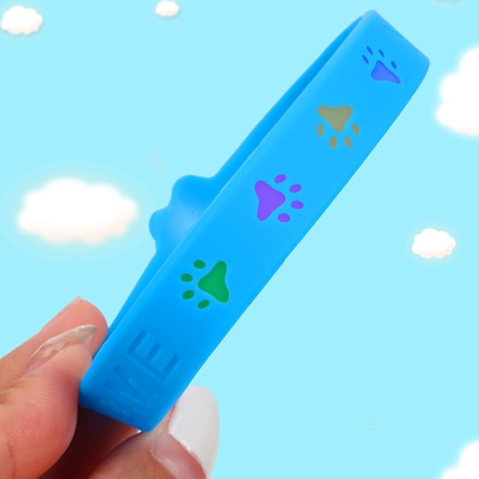 60 Pieces Paw Print Rubber Bracelets Bulk Paw Print Silicone Wristband Dog Paw Stretch Bracelets Animal Theme Wristband Gravure Waterproof Bracelets for Student Activity Party Supplies, 6 Solid Colors