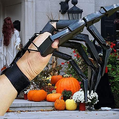 Halloween Articulated Fingers,Articulated Finger Extensions with Flexible Joints,Claw Gloves for Party Dress Cosplay Costume Props Black