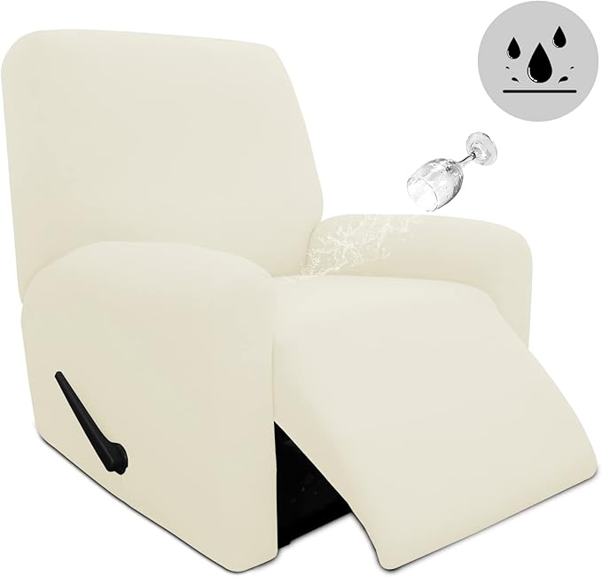 Easy-Going 100% Dual Waterproof Recliner Cover Stretch Soft Couch Cover for Dogs, Sofa Slipcover for Recliner Couch Leakproof Furniture Protector for Kids, Pets Ivory