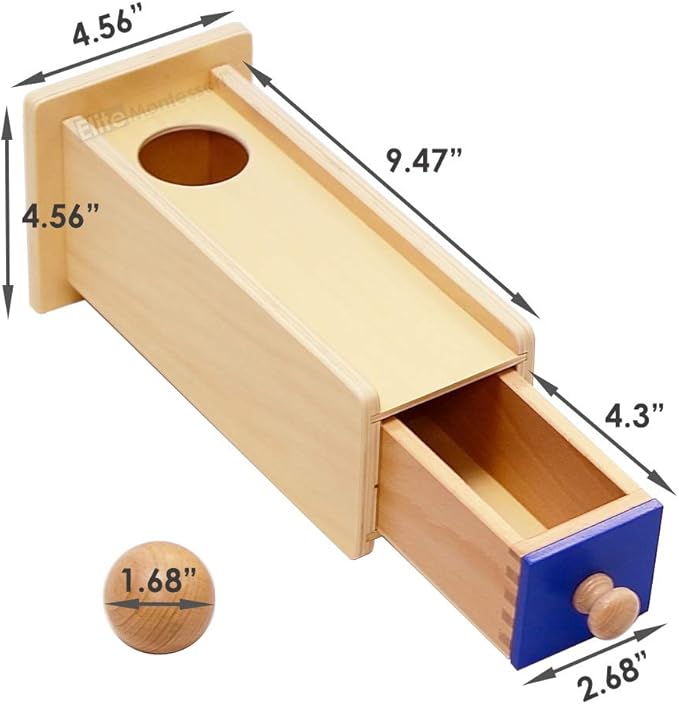 Elite Montessori Object Permanence Wooden Box With Drawer Toddlers and Preschoolers Toy