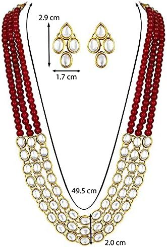 Aheli Indian Traditional Faux Kundan Long Necklace Jewelry Set with Earrings Gift for Women