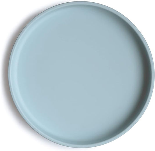mushie Classic Silicone Suction Plate | BPA-Free Non-Slip Design (Powder Blue)