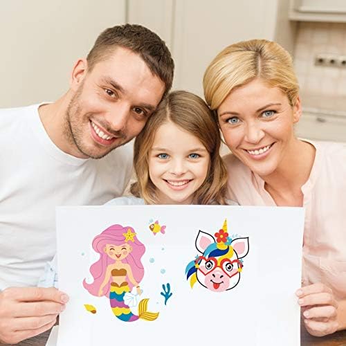 Gooji DIY Make Your Own Stickers for Kids, 60 Sheets Over 1,200 Stickers, 20 Funny Characters and Animals, Customizable Faces with Accessories, Reusable for Party Favors or Arts and Crafts Projects