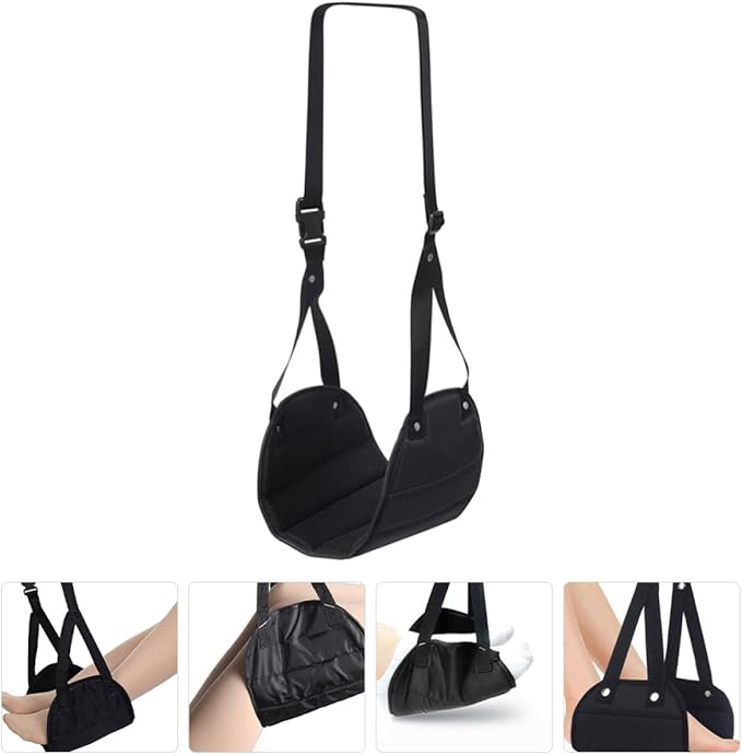 VILLCASE Portable Airplane Foot Hammock Travel Foot Rest Lightweight Mesh Cushion for Flight Comfort and Relaxation Long Trips