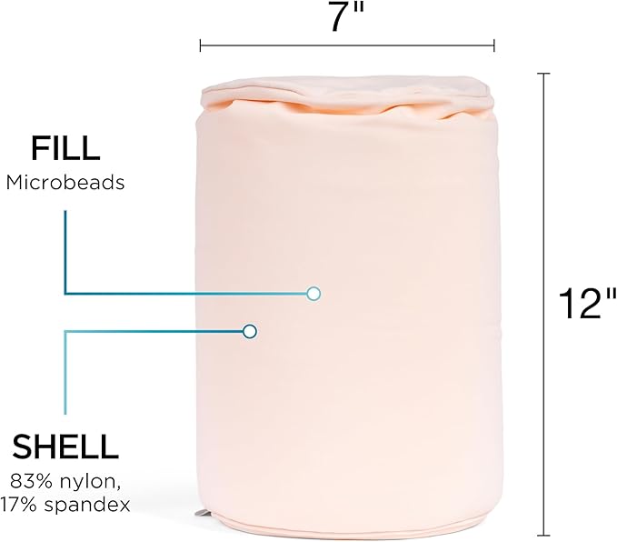 Brookstone Squishy FOM Cushion Pillow - The Original Stretchy, Comfy, Colorful Pillow for Neck, Lumbar Support, and Bed - for Sleeping, Car, Travel - Small Pillow, Apricot, 12 x 7 Inches