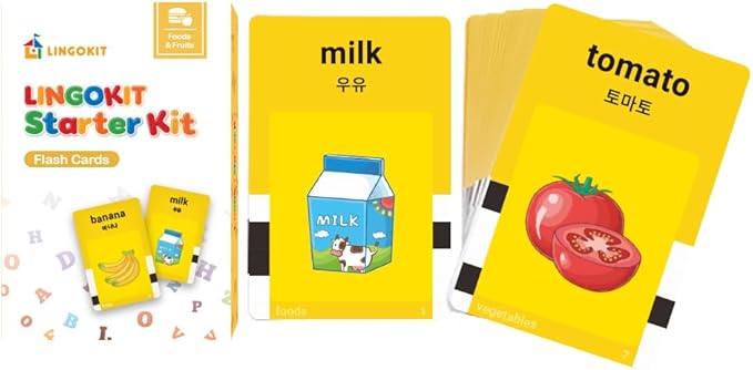 Premium Korean-English Bilingual Talking Flashcards | Educational Toy for Toddlers, Boys & Girls | Language Learning Tool with Clear Pronunciation & Sound Effects