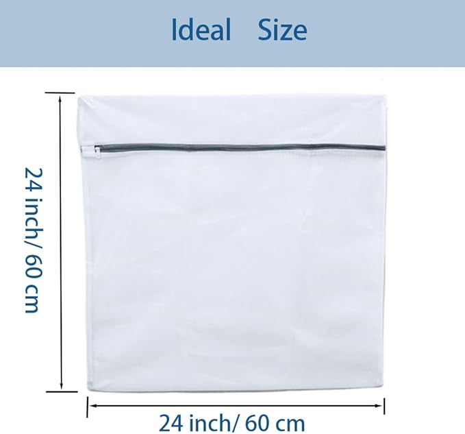 Guozcaray 3 Pcs 24 * 24 inch large laundry bag, laundry storage, washing machine bag with zipper mesh, travel storage and sorting bag for Clothes,Fitted sheets,Sweater, Shoes