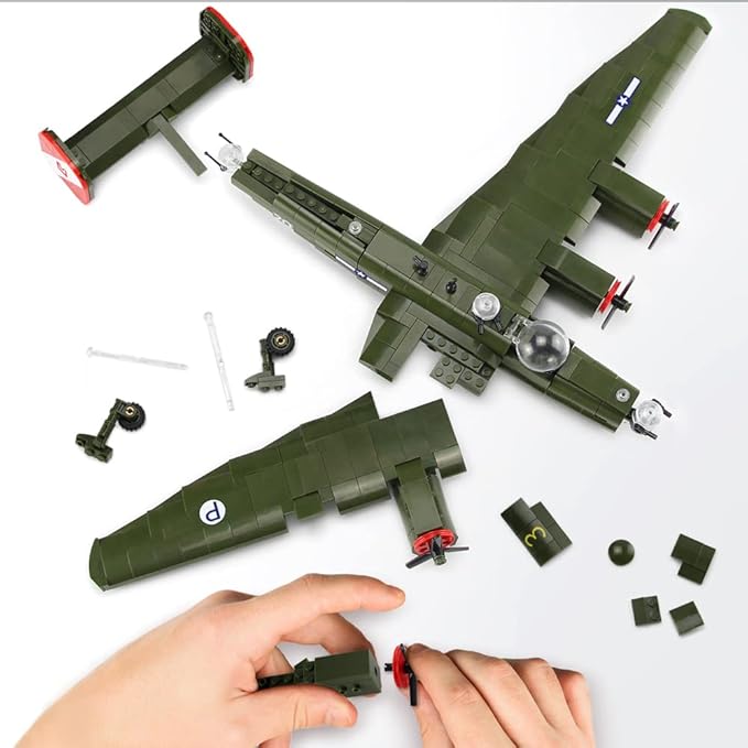 Feleph B-24 Liberator Bomber Aircraft Model Kit Airplane 788 Pieces Blocks WW2 Military Building Set for Kids Ages 6+ Compatible with Major Brands