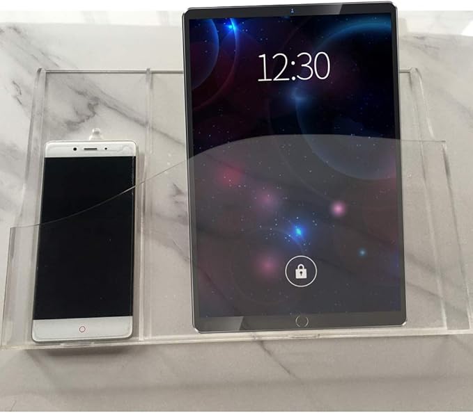 Acrylic Wall Mount Desk Organizer Storage Box for iPads Cell Phones Holder in Home Office (New 2 Grid)