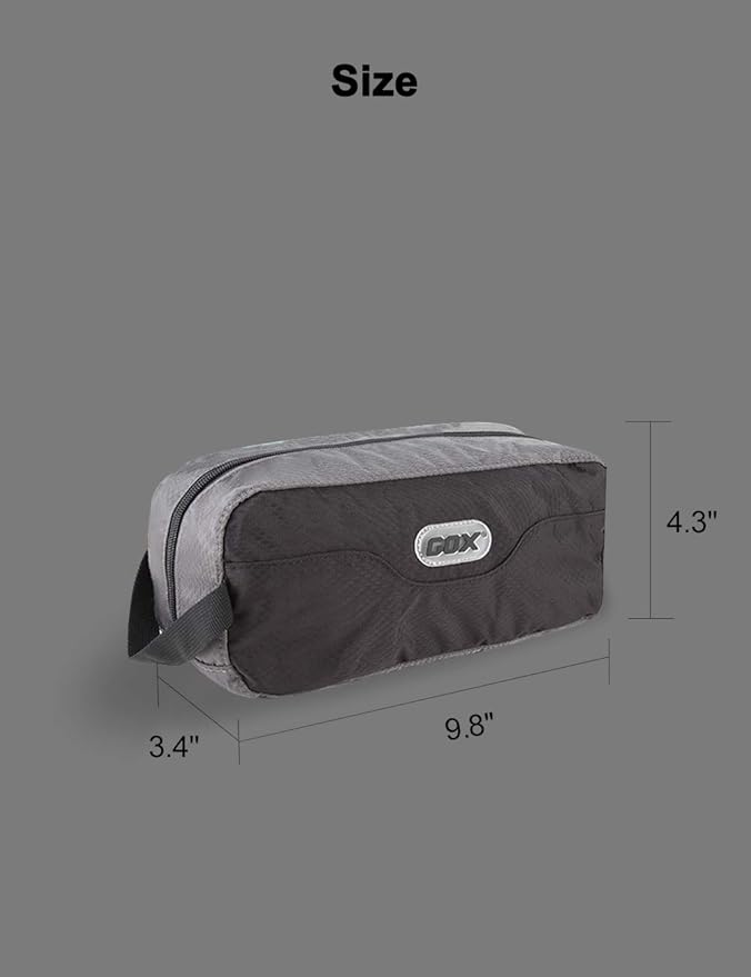 GOX Small Travel Toiletry Bag, Dopp Kit Case For Men, Multifunction Organizer Pouch(Black/Grey)
