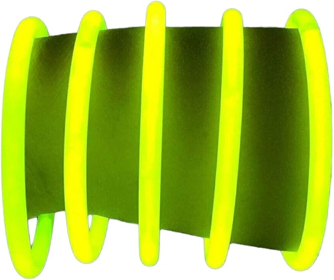 Glow Sticks Bulk Wholesale Bracelets, 100 8” Yellow Glow Stick Glow Bracelets, Bright Color, Glow 8-12 Hrs, 100 Connectors Included, Glow Party Favors Supplies, Sturdy Packaging, GlowWithUs Brand