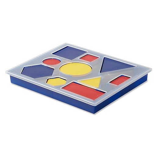 hand2mind Plastic Attribute Blocks Classroom Kit, Geometric Shapes for Kids, Sorting Shapes for Classroom, Montessori Math Manipulatives Kindergarten, Teacher Supplies for Math Classroom (Set of 6)