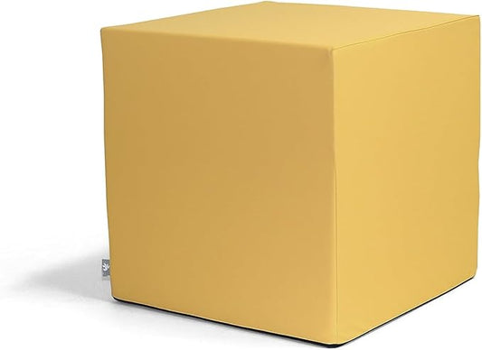 foamnasium Large Block, Indoor Foam Playset, Soft Toddler and Active Kids Play Foam Block for Crawling, Climbing, and Jumping, Made in The US, Enhanced Marigold