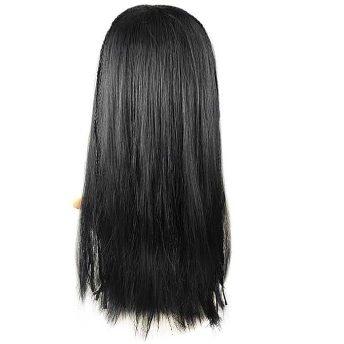 Asha Black Braided Wig For Girls Kids Movie Cosplay Costume Party Halloween Wig With Jewelry Set