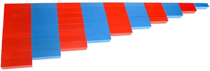 Home Version Montessori Numerical Rods Wooden Red&Blue Number Rods Montessori Math Early Learning Material Numerical Rods 1.96in to 19.68in Math Preschool Training Kids Toys