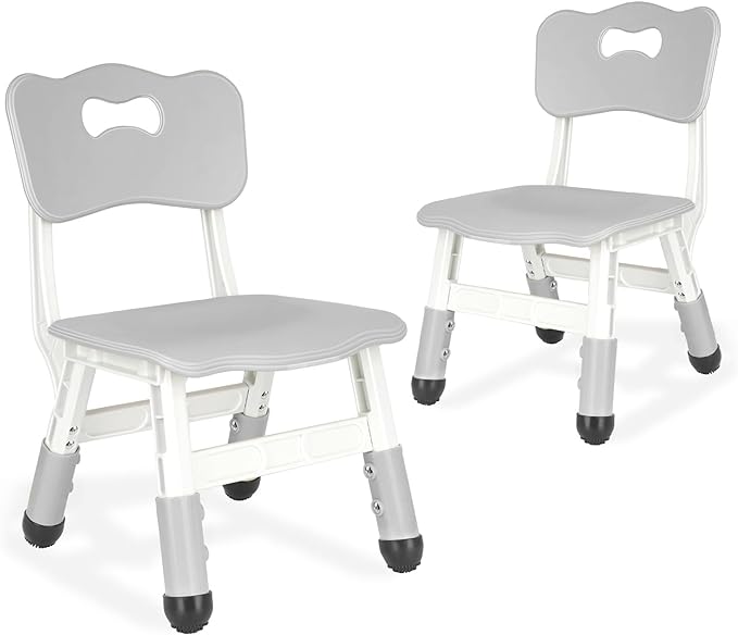 Kids Chair Adjustable Height Children Chairs Suitable for Children Age 2-8 with Foot Covers for Home Classroom Kindergarten and Children's venues Two-Pack
