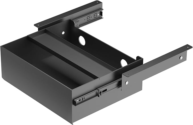 Under Desk Drawer(15.2''x10''x4'') with Sliding Pencil Tray, Desk Mounted Sliding Pull-out Drawer for Office Desk Drawer Attachment, Extra Storage Organizer for Sit Stand Workstation