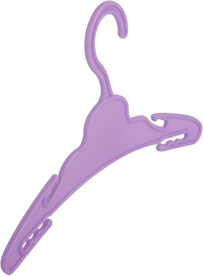 20 Pcs Doll Hangers for 12/14/16 Inches Dolls Clothes, Purple Doll Hangers, Sturdy Doll Hangers Accessories, Work Great with Rod Less Than 1/2 inch Diameter, Made of Safe ABS Plastic