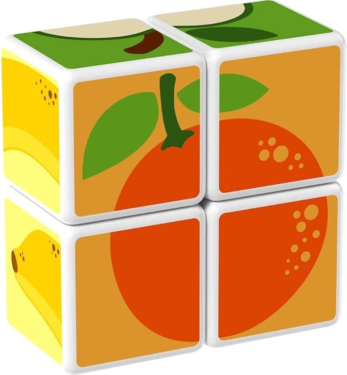 GEOMAG MagiCube Fruit 4-Piece Magnetic Cubes Building Set, Toddlers & Kids Ages 1.5+, STEM-Endorsed Educational Toy, Swiss-Made, Creativity & Early Learning Fun, 6 Adorable Building Ideas