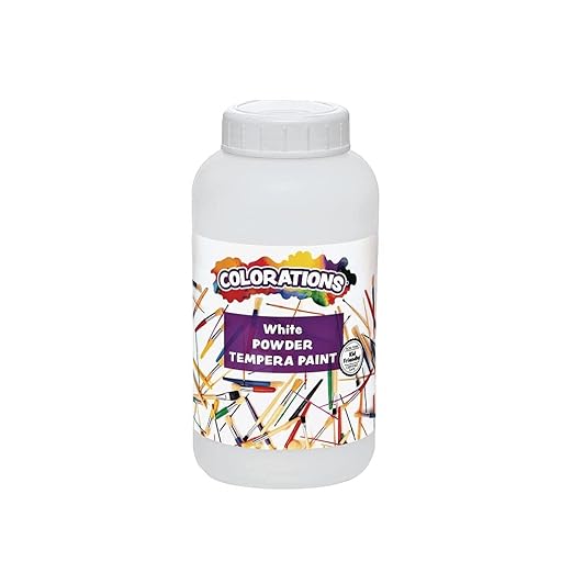 Colorations® Powder Tempera, White, 1 Pound, Powdered Tempera Paint is a value purchase, Dillute only what you need, Strong and Bright White Color, Non Toxic and Safe for Kids, Use for Arts & Crafts
