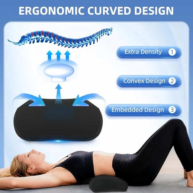Lumbar Support Pillow for Office Chair, Memory Foam Lumbar Pillow for Lower Back Pain Relief - Black (xiaoyaokaoblack)