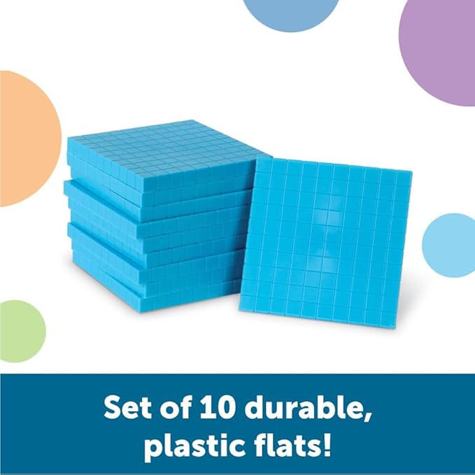 Learning Resources Plastic Base Ten Flats, 10 Piece (LER0926)