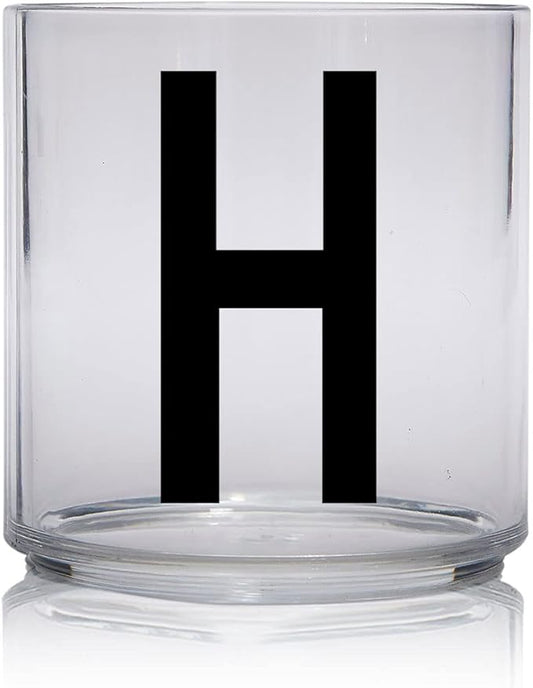 Design Letters Tritan Dinnerware Cups for Kids A-Z 6 Oz| Kids Glass Designed in Denmark for Baby Feeding | Toddler Cup for Drinking | Unbreakable Tableware for Baby|Stackable Tumbler Cup BPA/BPS Free