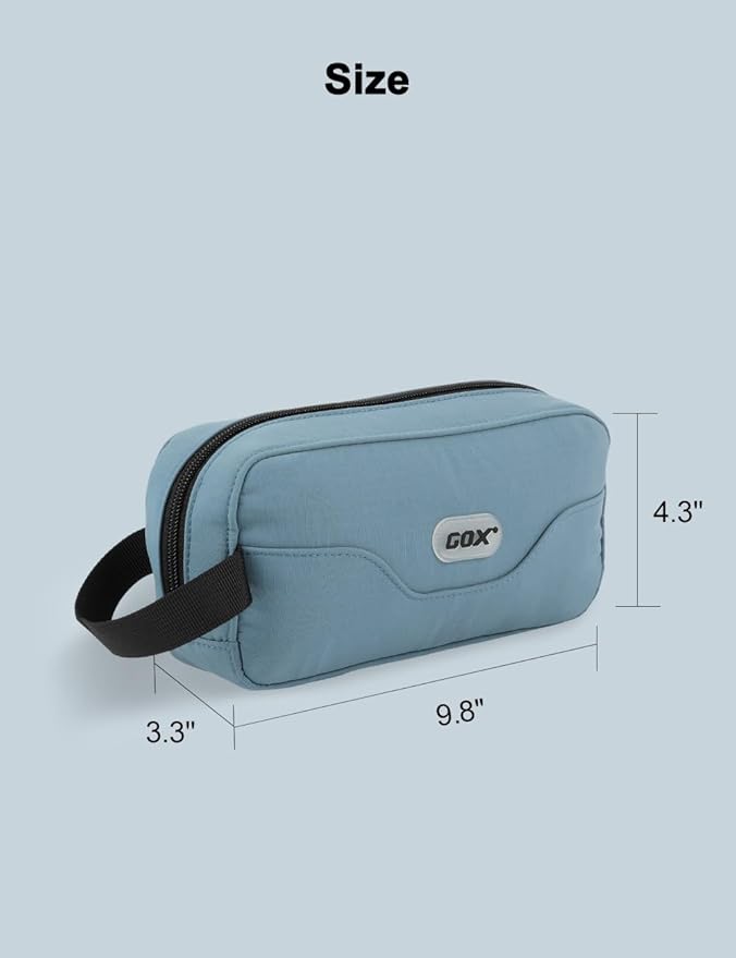 GOX Small Travel Toiletry Bag, Dopp Kit Case For Men, Multifunction Cosmetics Organizer Pouch (Haze Blue)