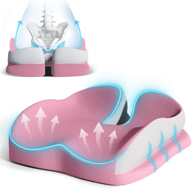 Seat Cushions for Office Chairs Wheelchair Cushion for Long Sitting Back Pain，Memory Foam Seat Car Computer Desk Chair Cushion，Coccyx Cushion for Tailbone Pain Relief Cushion Office Chair Butt Pillow