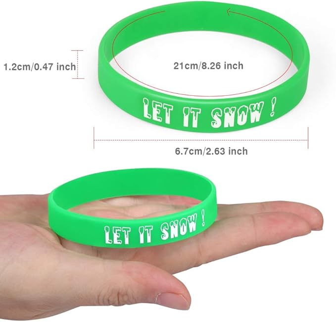 Coogam 40PCS Christmas Silicone Bracelets, Xmas Rubber Wristbands Accessories Gift for Kids Adults Stocking Stuffers, New Year Holiday Decoration Wrist Band Party Supplies Favors