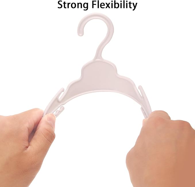 20 Pcs Doll Hangers for 18 inch Doll Clothes, Combination of 10 Pink and 10 White, Made of Safe and Sturdy ABS Plastic, Doll Hangers Accessories Work Great with Rod Less Than 1/2 inch Diameter