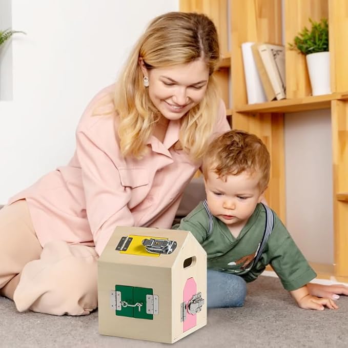 Adena Montessori Play Kit for 19-21 Months Baby,7 in 1 Learning Educational Toys for Toddler,Include Matching and Sliding Cylinder Chute,Dressing Frame and More,Christmas Birthday Gift for Boys Girl