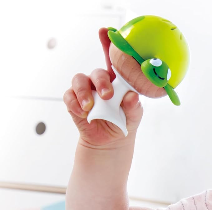 Hape Put-Stay Rattle Set | Three Sea Animal Suction Rattle Toys, Baby Educational Toy Set