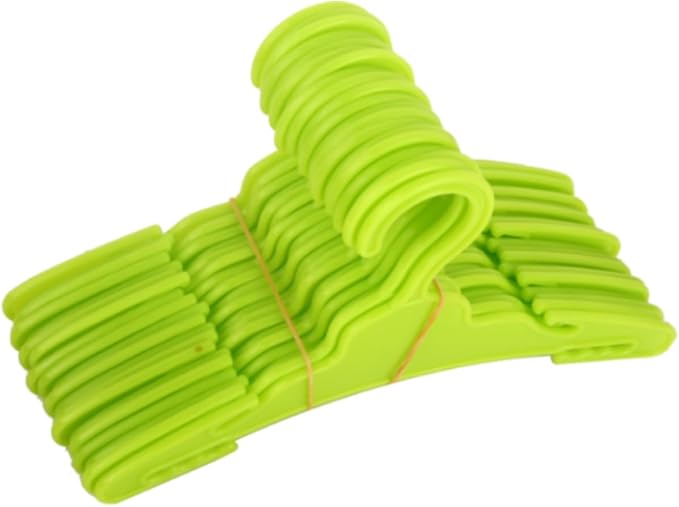 20 Pcs Doll Hangers for 18 inch Doll Clothes, Green Doll Hangers, Sturdy Doll Hangers Accessories, Work Great with Rod Less Than 1/2 inch Diameter, Made of Safe ABS Plastic