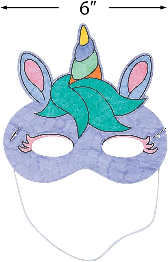 Color Your Own Unicorn Mask 1Dz - Crafts for Kids and Fun Home Activities
