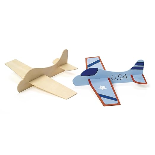 Colorations® Decorate Your Own Wooden Model Airplanes, Set of 12, Create Unique & Personal Designs, Fun Kids Craft Project, Craft Project for Boys & Girls, Decorate & Play Craft