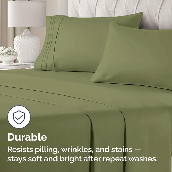 Queen Pillow Cases Set of 2 - Ultra Soft Hotel Quality Pillowcase Covers - Comfy, Cozy & Wrinkle Free - Shrink, Stain & Fade Resistant - Machine Washable Pillow Protectors - 2 Piece Set - Sage Green