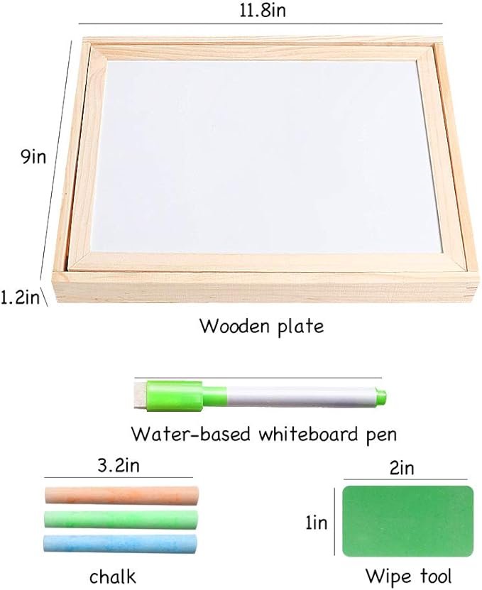 Skrtuan Educational Wooden Toys for Kids Toddlers Magnetic Puzzles Wooden Art Easel Double Side Learning Games Montessori Puzzle STEM Gift for Boys Girls Children