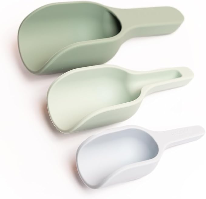 Inspire My Play - 3 x Silicone Nesting Scoops - Perfect for Sensory PlayTray - Sensory Bin Accessories - Special Education Classroom Supplies - Montessori Education Toys - Multi-Purpose Shovel - Green