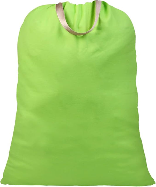 LOLOMLO Extra Large Canvas Laundry Bags with Handles & Drawstring Closure, Heavy Duty Tears Resistant Clothes Storage Travel Bags,25.5"x34",Green