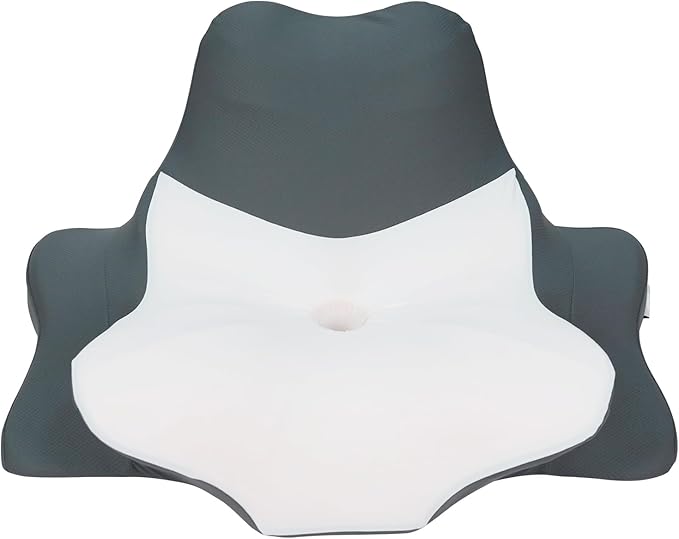 Ergonomic Dual Core Reading Pillow: Memory Foam Chin Cervical Support Pillows - Orthopedic Headrest for Side Back Stomach Sleeping - Ice Silk Bedrest Sofa Contour Cushion
