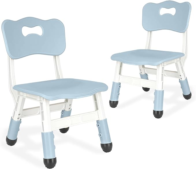 Kids Chair Adjustable Height Children Chairs Suitable for Children Age 2-8 with Foot Covers for Home Classroom Kindergarten and Children's venues Two-Pack