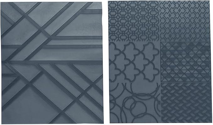 Sculpey Tools Geometric Texture Sheet Set, reusable 2 piece set, Great for all types of DIY crafts, polymer clay, jewelry making and mixed media, great for all skill levels