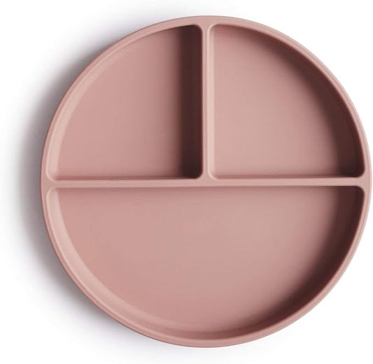 mushie Silicone Suction Plate | BPA-Free Non-Slip Design (Blush)