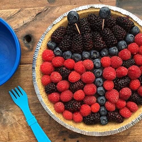 Re-Play Made in USA Toddler Forks and Spoons, Pack of 8 Without Carrying Case - 4 Kids Forks with Rounded Tips and 4 Deep Scoop Toddler Spoons - 0.2" Thick Toddler Utensils, Preschool