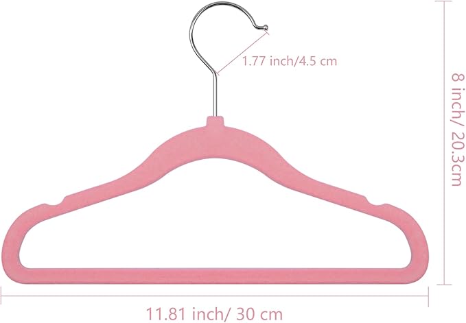 GoodtoU Kids Velvet Hangers,30 Pack Baby Hangers for Closet Non Slip Velvet Clothes Hangers Coat Hangers for Toddler Children Infant Hanger (Pink 30Pack)