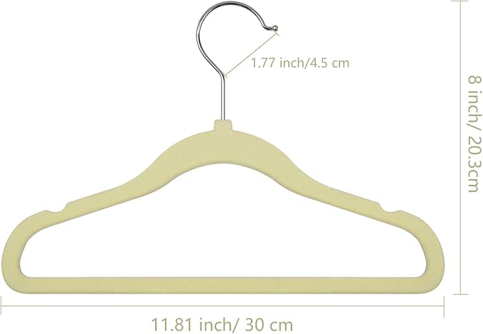 GoodtoU Kids Velvet Hangers,30 Pack Baby Hangers for Closet Non Slip Velvet Clothes Hangers Coat Hangers for Toddler Children Infant Hanger (Beige 30Pack)