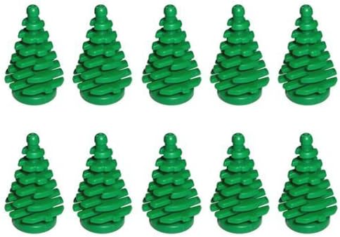 LEGO NEW 10 pcs GREEN PINE TREE SMALL 2x2x4 Plant Christmas City Town Building Forest Greenery Foliage Train Pack set boy girl part piece